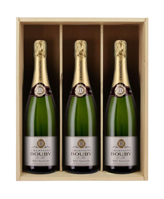 Champagne Bouby Brut - 3 bouteilles & Caisse bois