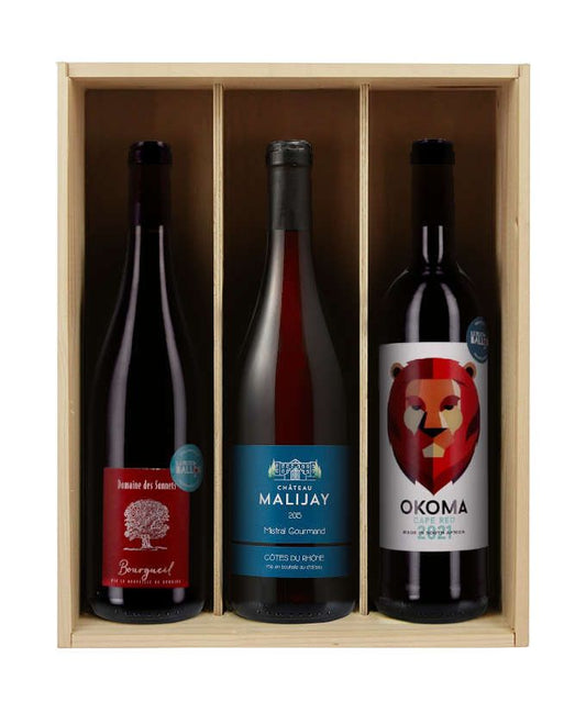 Les vins rouges favoris des abonnés - 3 bouteilles & Caisse bois